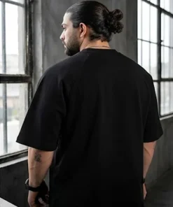 ⁦التيشرت البيزك الاسود مقاس اكس لارج⁩ - الصورة ⁦4⁩